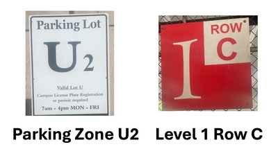 Parking Lot Zone U 2 Signs